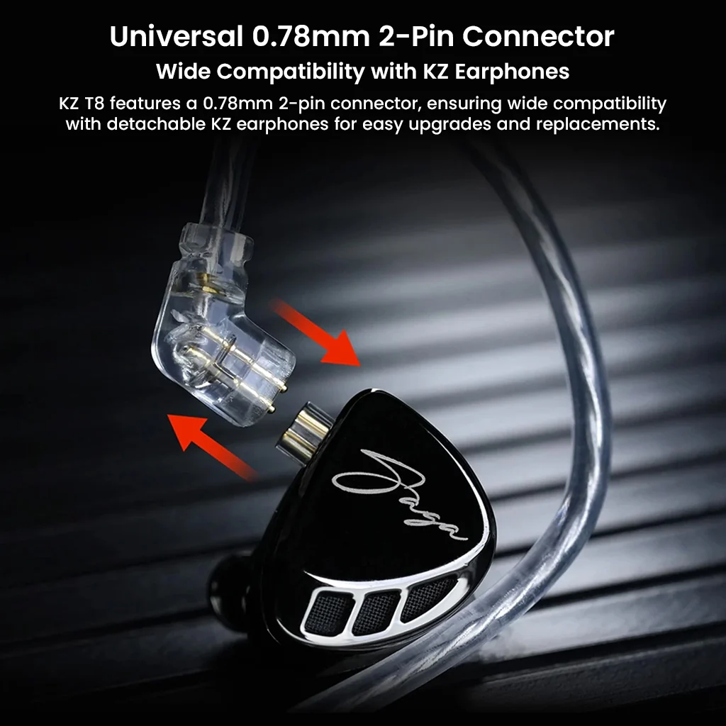 KZ- T8 8-Level Tuning Silver-Plated Upgrade Cable For IEM - Image 9