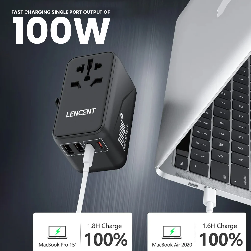 LENCENT GaN III 100W Universal Travel Adapter - Image 2