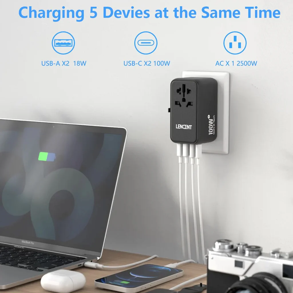 LENCENT GaN III 100W Universal Travel Adapter - Image 4