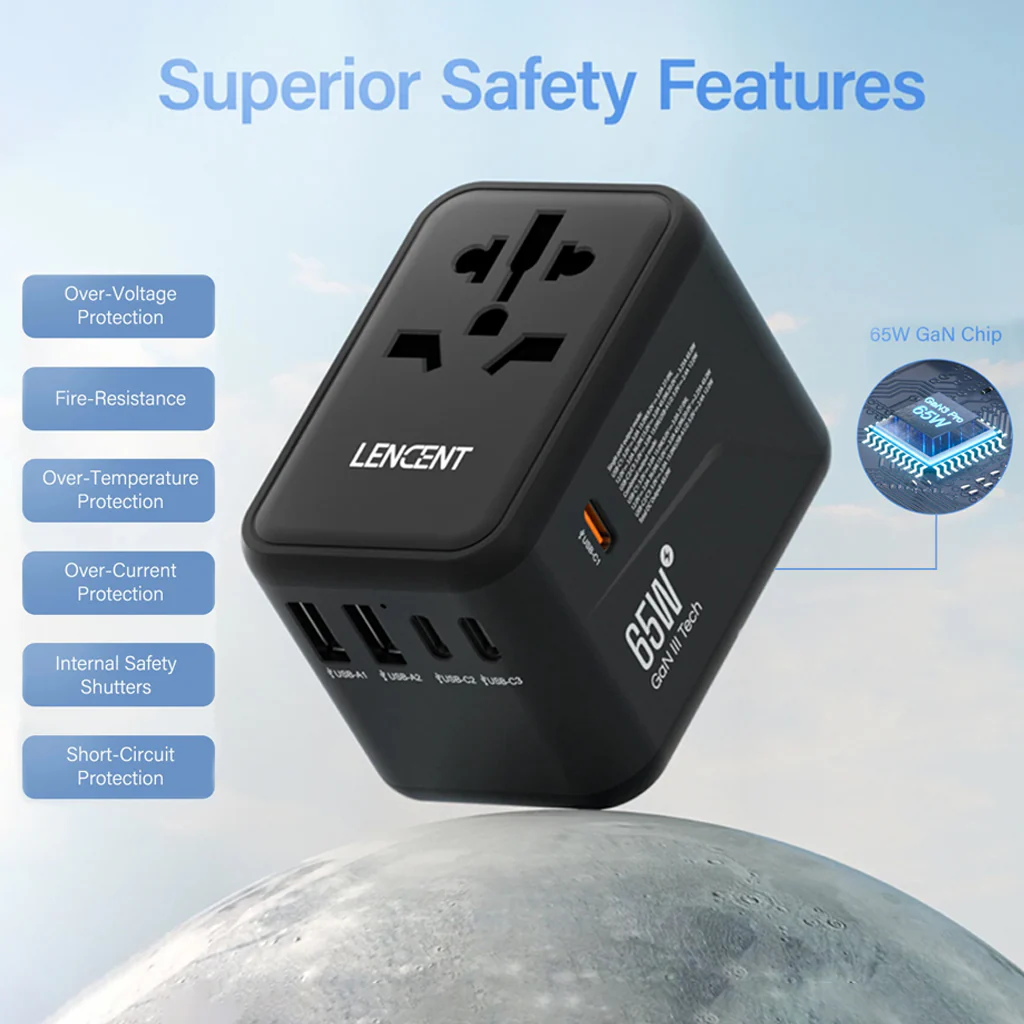 LENCENT GaN III 65W Universal Travel Adapter - Image 3