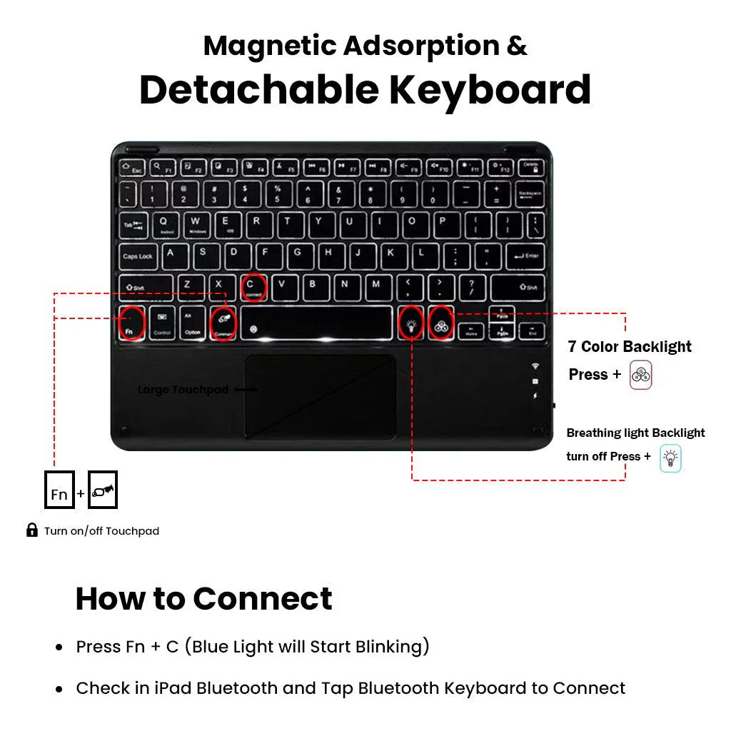 LX2115T keyboard case for Lenovo Tab P11 2nd Gen 11.5 inch 2023 - Image 9