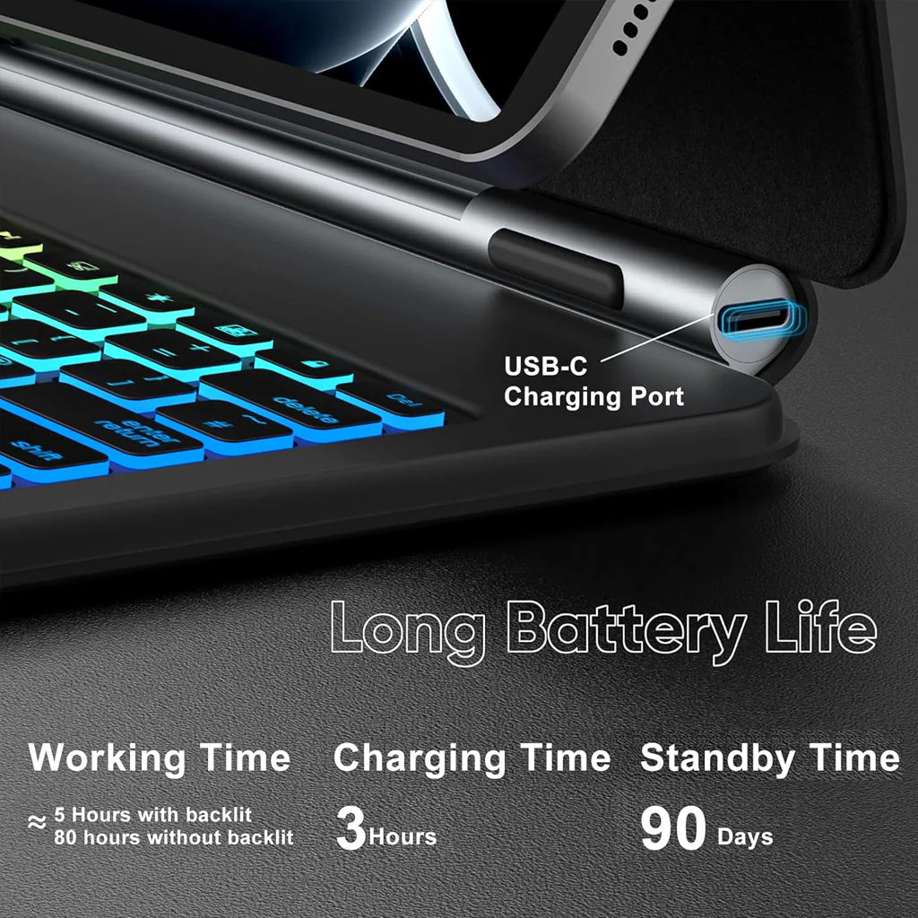 M11P-S9+ Keyboard Case for Samsung Galaxy Tab S10+ Plus/ S9 FE+/ S9 Plus 12.4 - Image 11