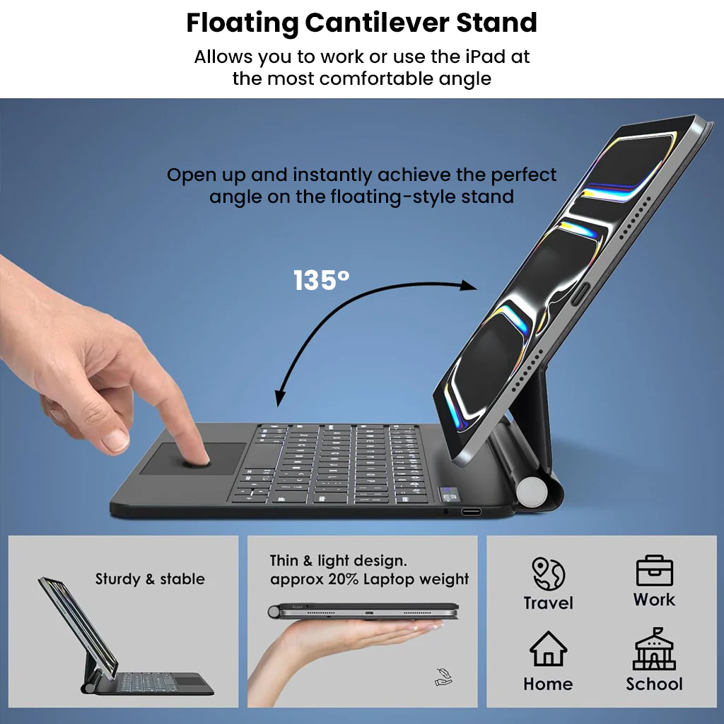 Magic Keyboard Case for iPad Pro 13 inch M5/M4 Floating Cantilever Stand - Image 16