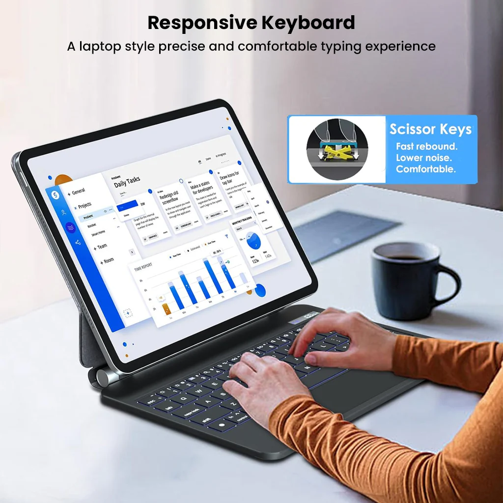 Magic Keyboard Case for iPad Pro 13 inch M5/M4 Floating Cantilever Stand - Image 4