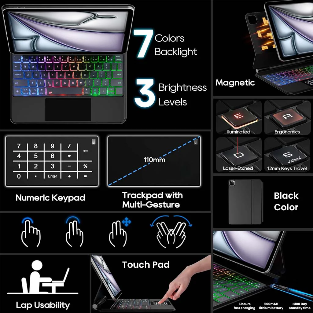 MK-M211 Magnetic Keyboard Case for iPad Air 11" - Image 6