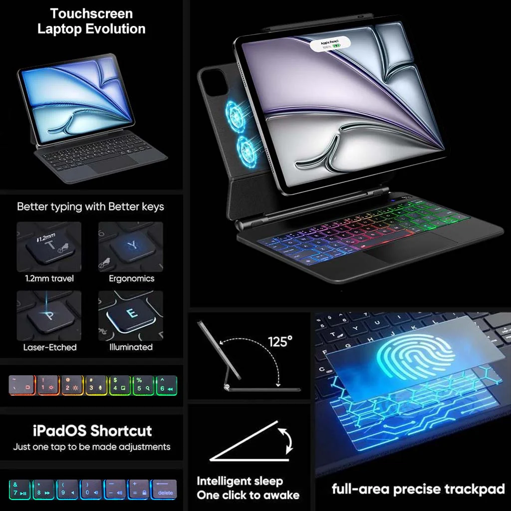 MK-M211 Magnetic Keyboard Case for iPad Air 11" - Image 8