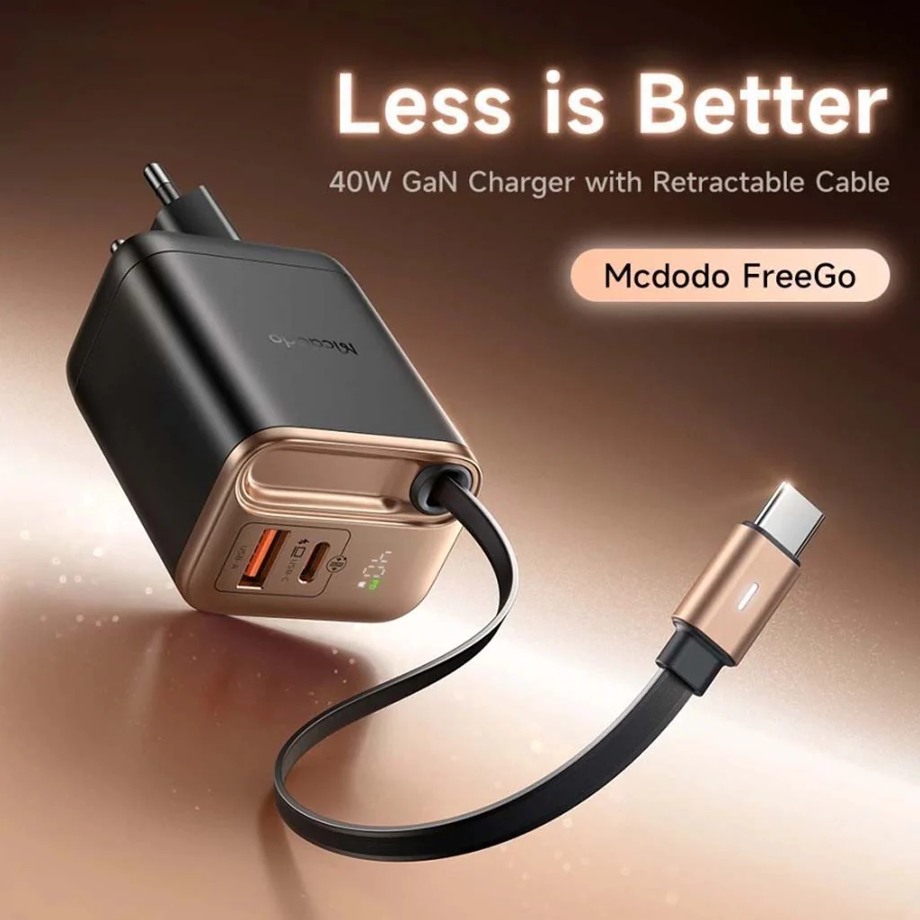 Mcdodo- 40W PD GaN Charger with Type-C Retractable Cable - Image 15