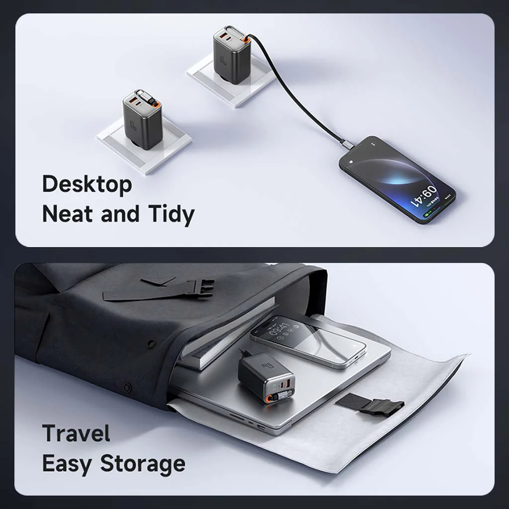 Mcdodo- 67W PD GaN Charger with Type-C Retractable Cable - Image 11