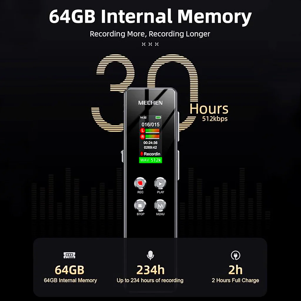 MECHEN - V01 64GB Digital Voice Recorder - Image 3