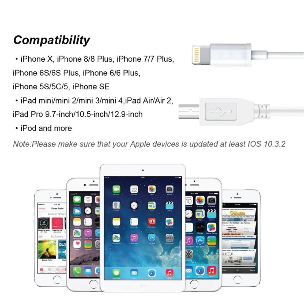 Meenova Lightning to USB-B Midi Cable for iPad/iPhone - Image 3
