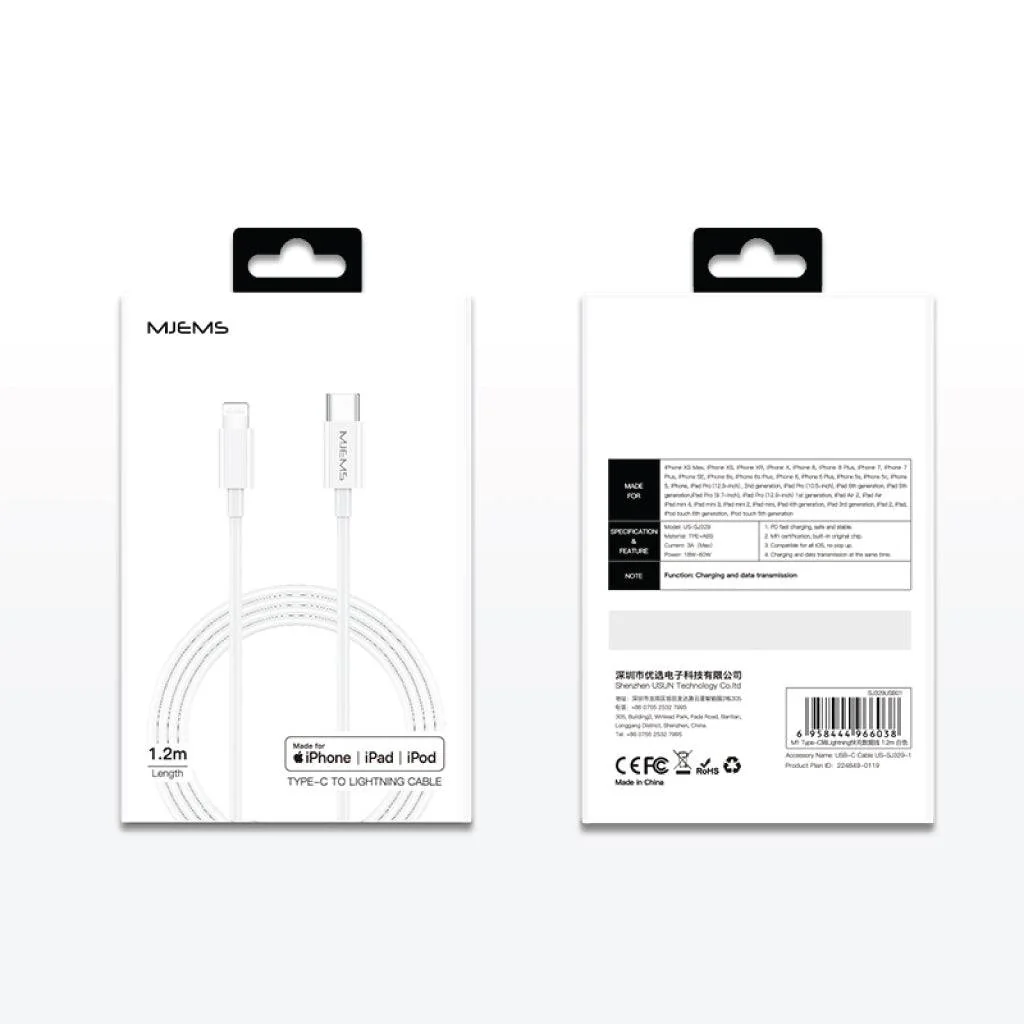USAMS US-SJ329 USB C To Lightning Cable - Image 11