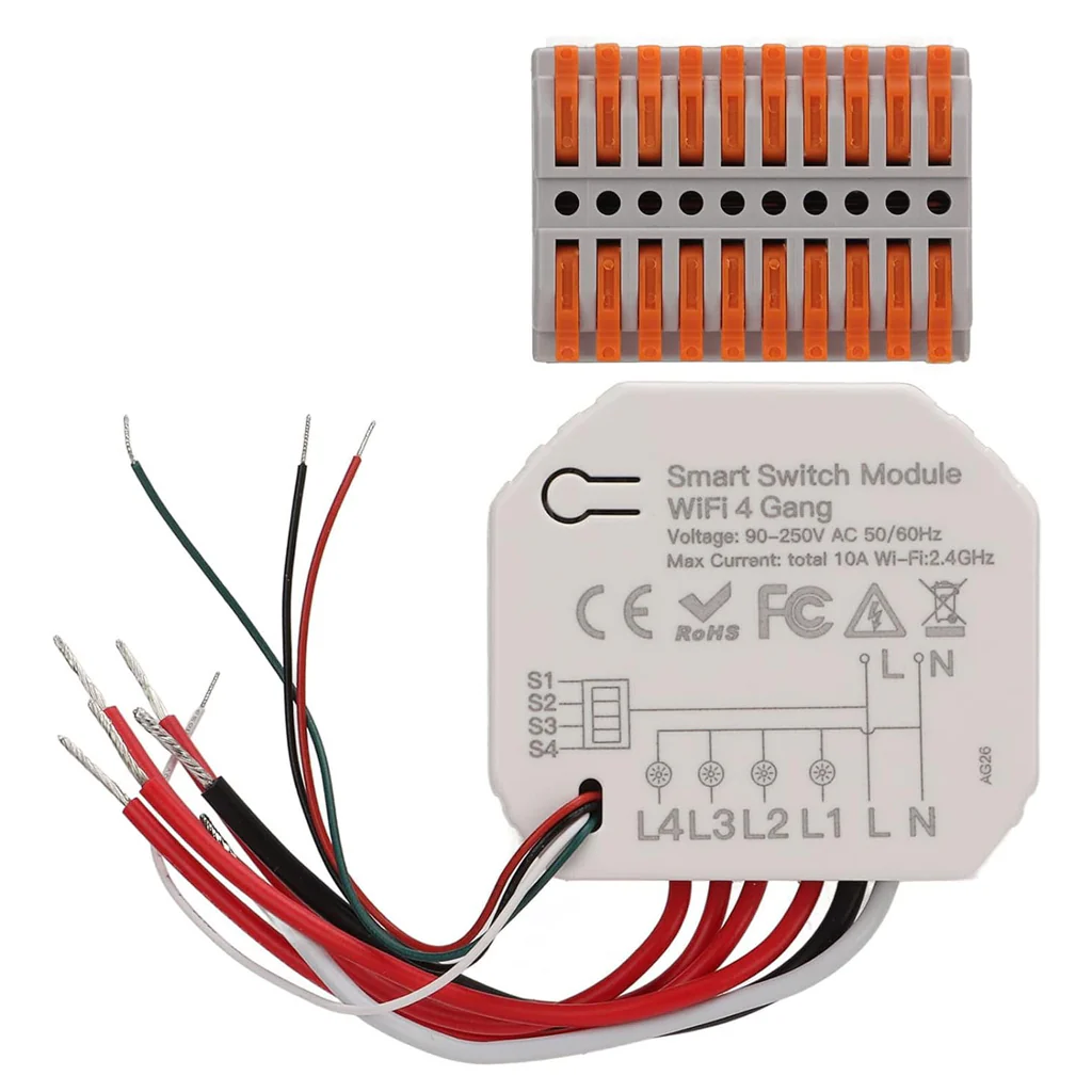 MOES 104D 4Gang 10A WiFi Switch Module - Image 3