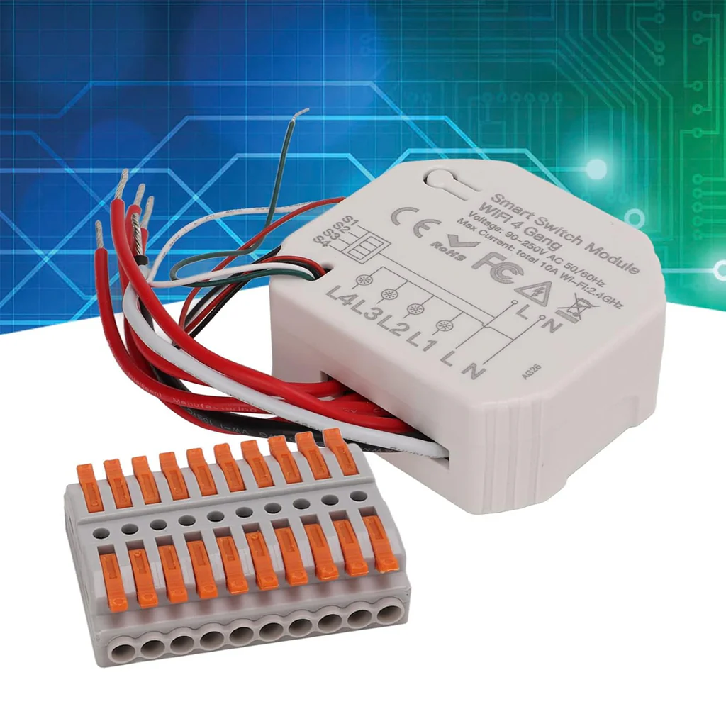 MOES 104D 4Gang 10A WiFi Switch Module - Image 9
