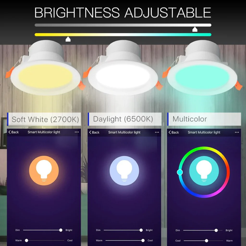 MOES - 7W WiFi RGB+C+W Smart LED Downlight - Image 5