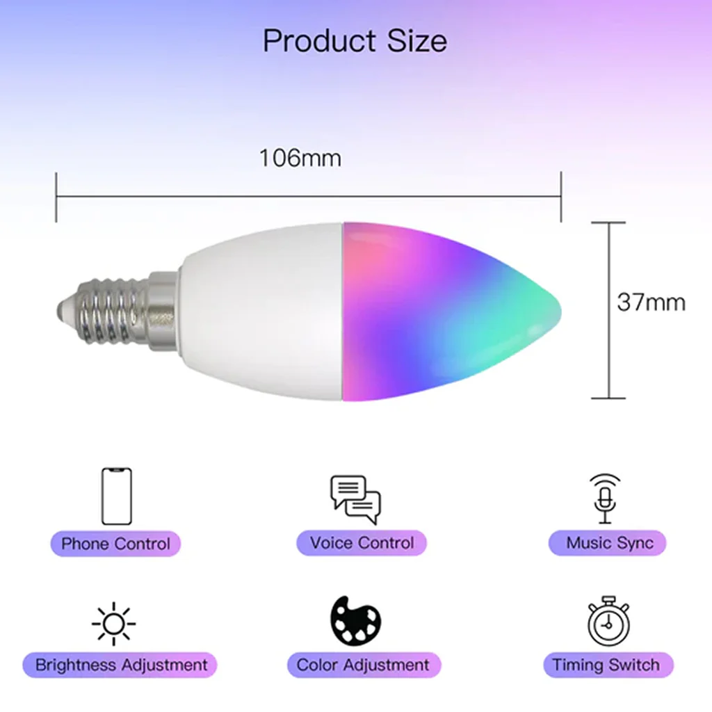 Moes - E14 6W WiFi Smart LED Light Bulb - Image 6