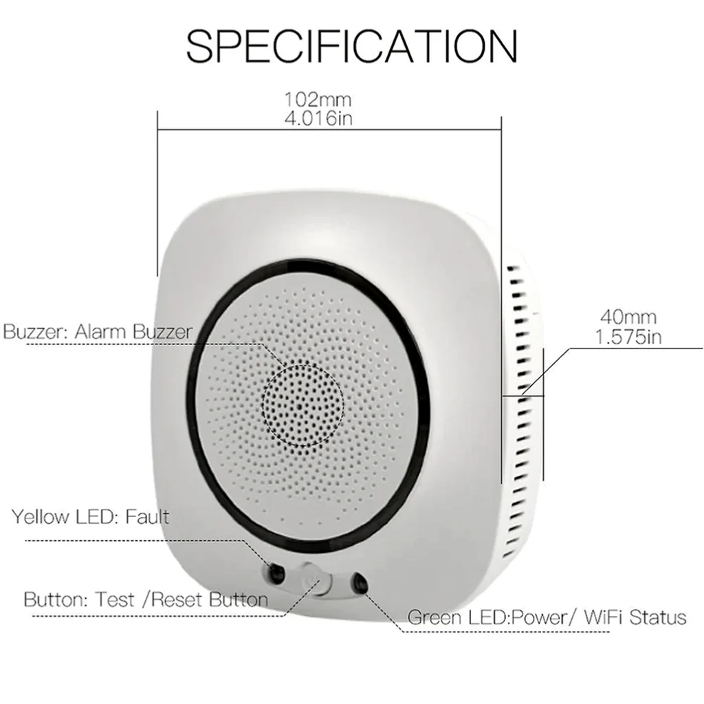 MOES - WiFi Smart Carbon Monoxide Gas Leakage Detector - Image 8