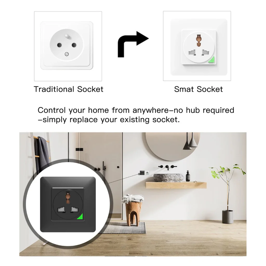 MOES - WiFi Smart Light Wall Switch Socket Outlet - Image 4