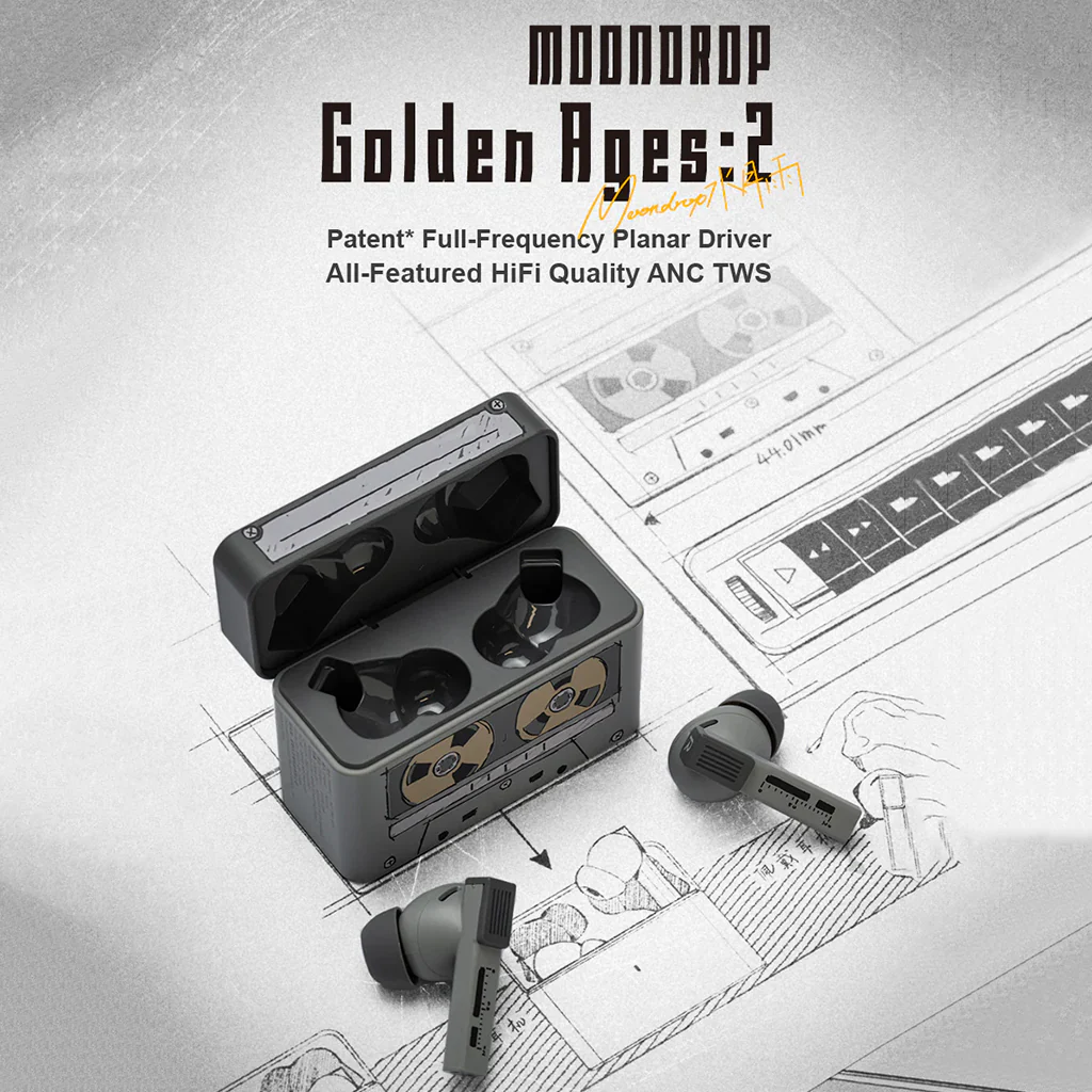 MOONDROP- Golden Ages 2 13mm Planar Magnetic Hi-Fi ANC TWS Earphones - Image 2