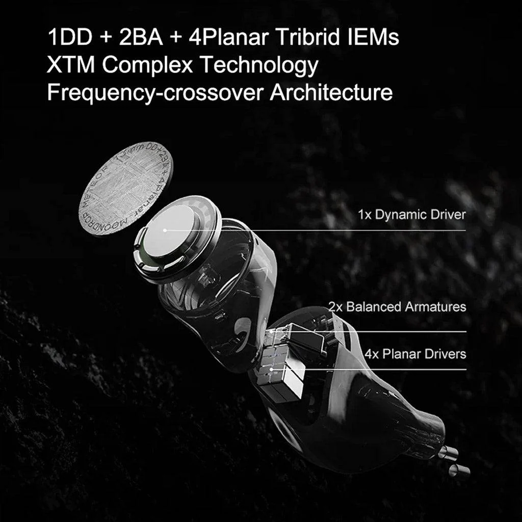 MOONDROP - Meteor 4 Planar+2BA+1 Dynamic Drivers Tribrid IEM - Image 2