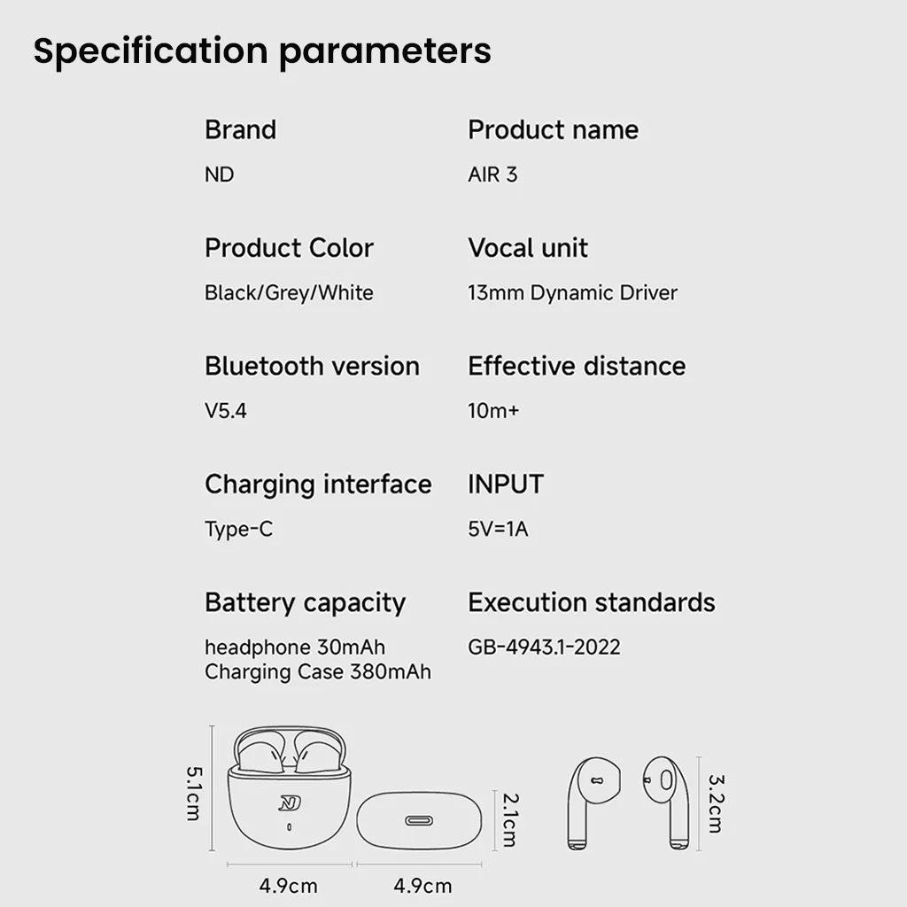 ND - Air3 True Wireless Stereo Earbuds - Image 15