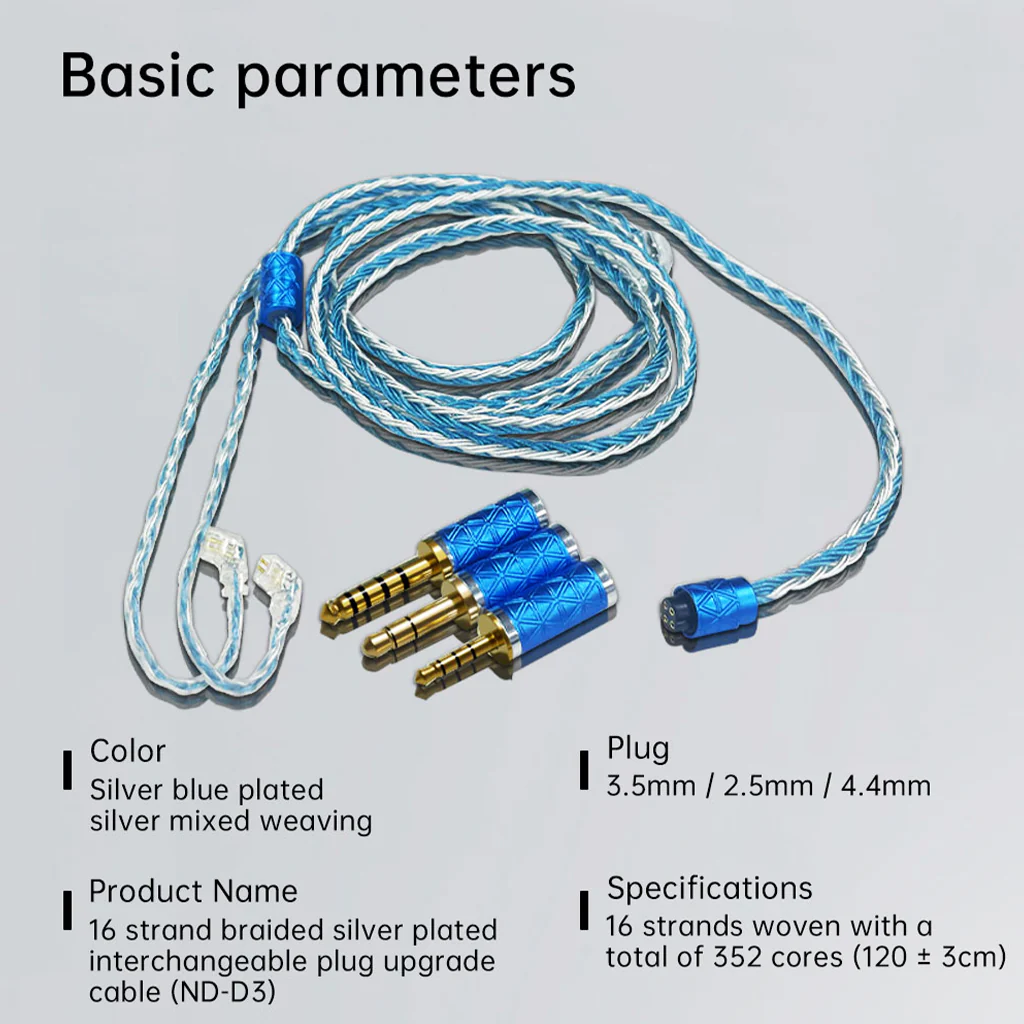 ND - D3 Silver Plated Modular Upgrade Cable for IEM - Image 3