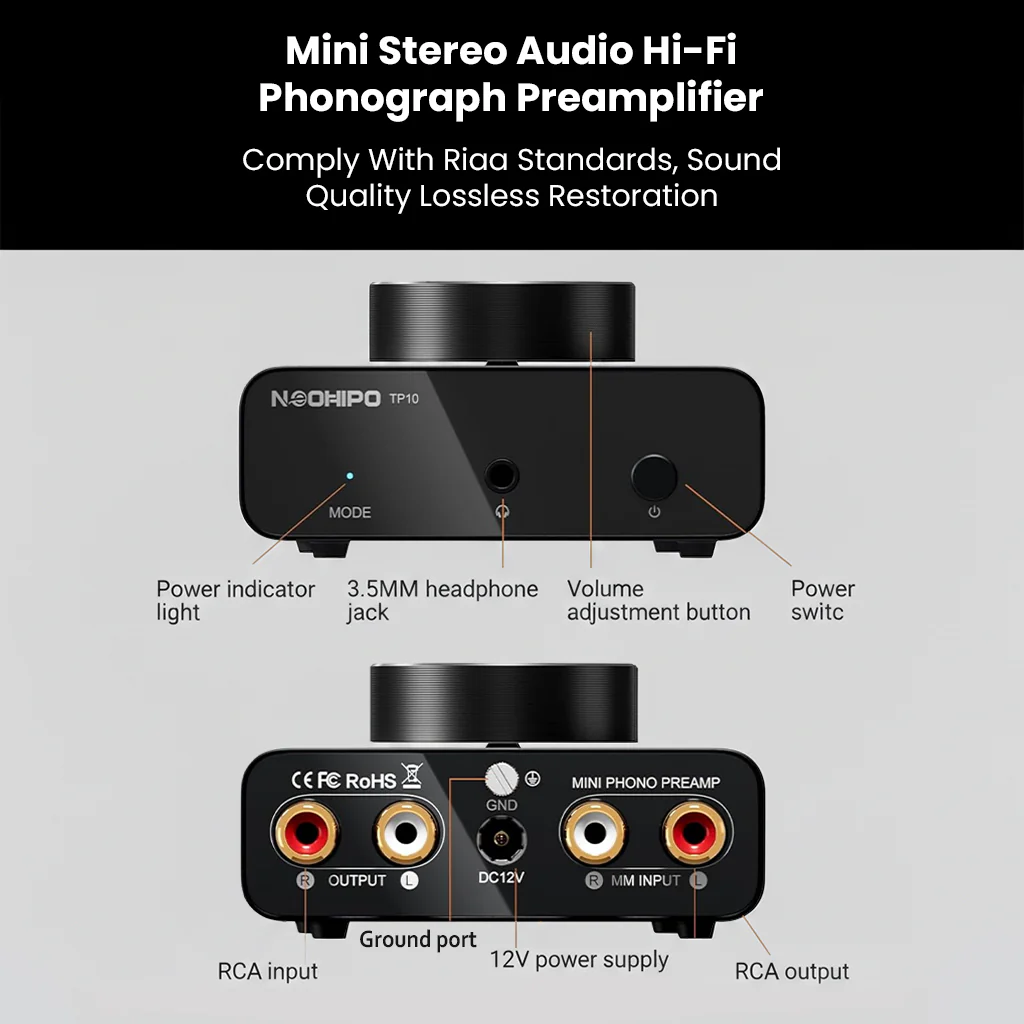 NEOHIPO- TP10 MM Phono Preamp & Headphone Amp - Image 5