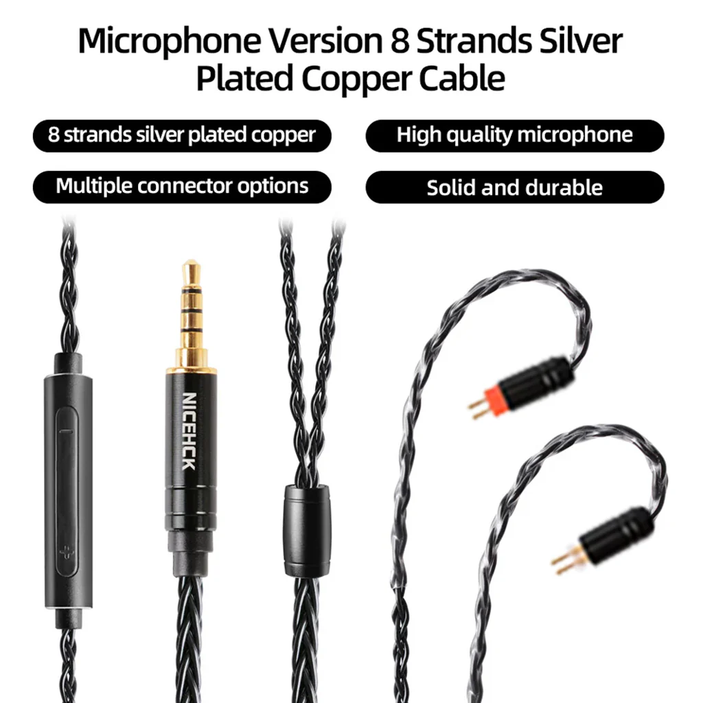 NiceHCK- BlackWheat 8-Core Silver-Plated Copper Upgrade Cable - Image 3