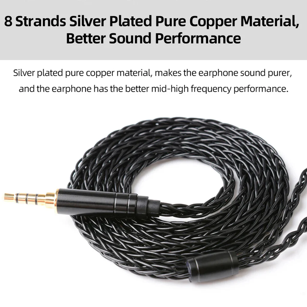 NiceHCK- BlackWheat 8-Core Silver-Plated Copper Upgrade Cable - Image 4