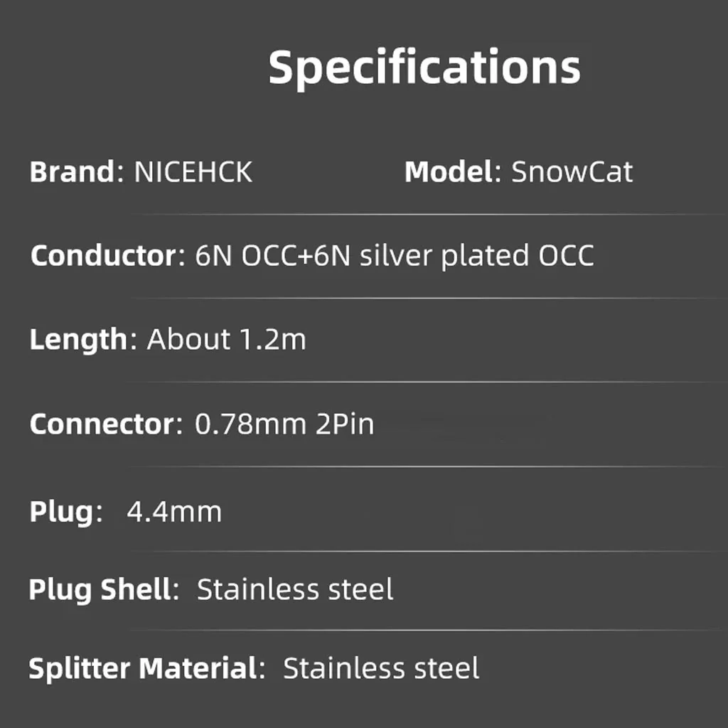 NICEHCK SnowCat Silver Plated OCC Upgrade Cable for IEM - Image 5