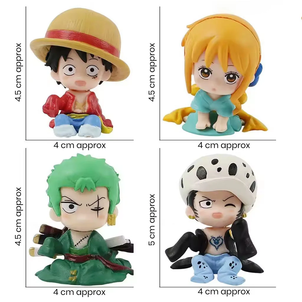 One Piece Anime Action Figures Set of 4 Luffy Zoro Nami Gasha - Image 3