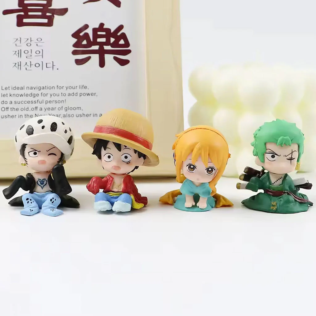 One Piece Anime Action Figures Set of 4 Luffy Zoro Nami Gasha - Image 4