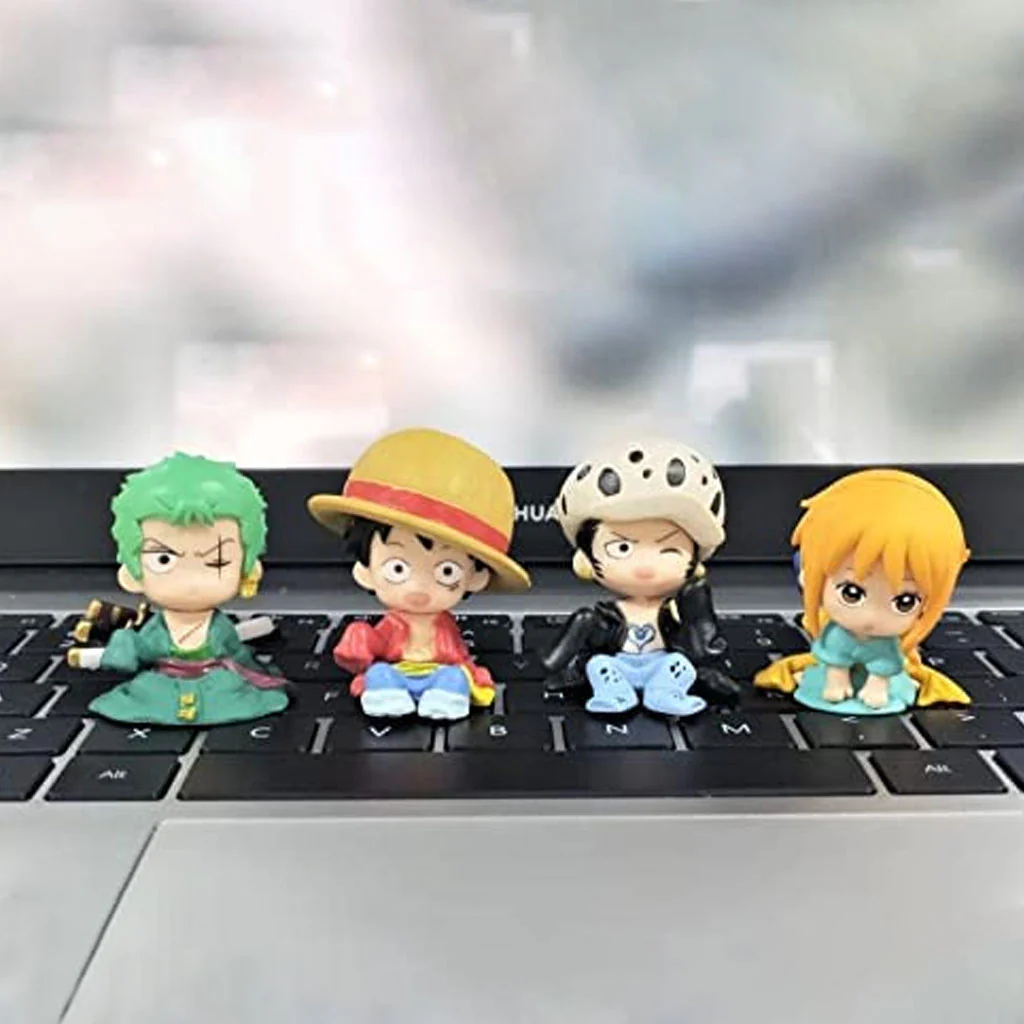One Piece Anime Action Figures Set of 4 Luffy Zoro Nami Gasha - Image 6
