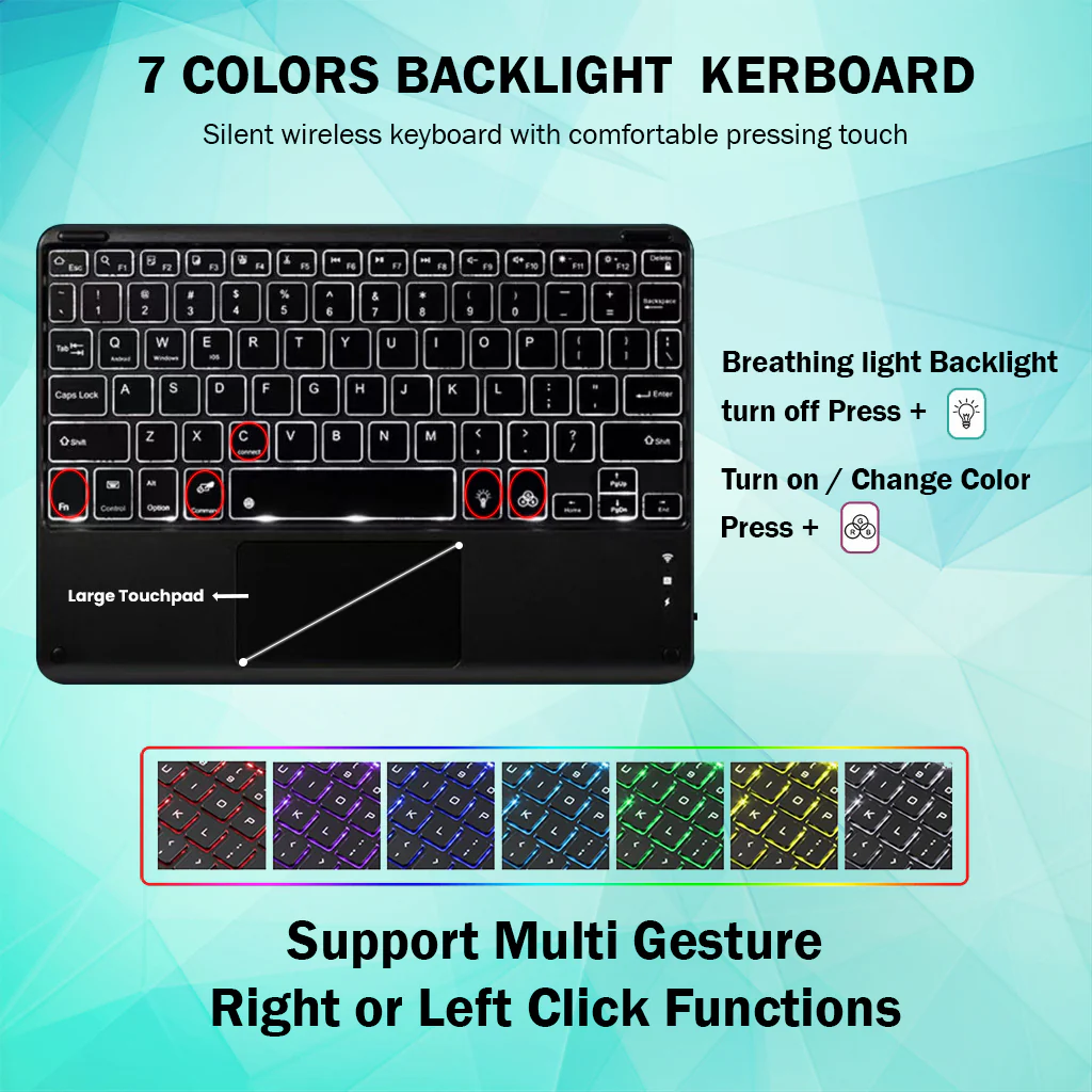 OP114T Keyboard Case for OnePlus Pad Go 11.35/ Oppo Pad Air2 11.4 2023 - Image 7