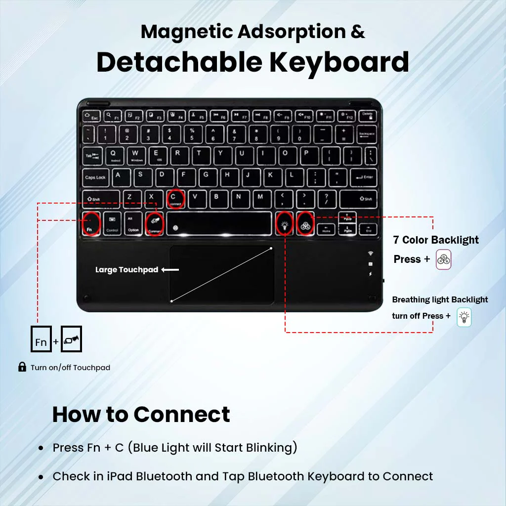 OP121 Keyboard Case for OnePlus Pad 2/ Pad Pro/Oppo Pad 3 Pro 12.1" (2024) - Image 5