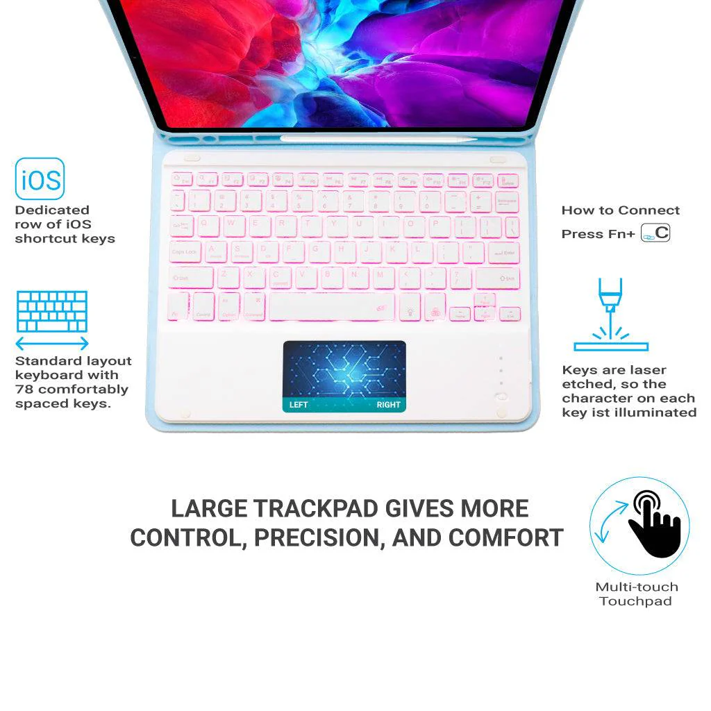 TECPHILE - PS11T Wireless Keyboard Case For iPad - Image 11