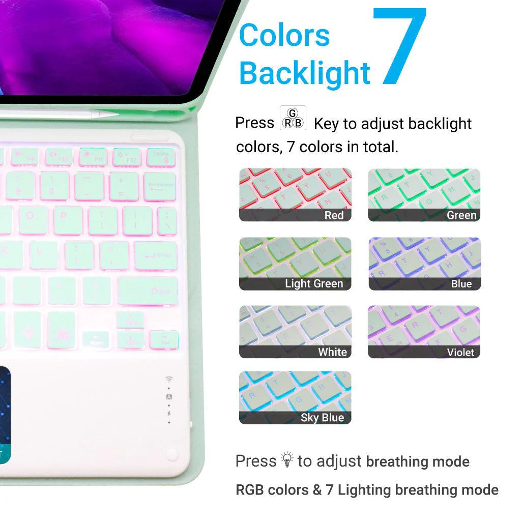 TECPHILE - PS11T Wireless Keyboard Case For iPad - Image 18