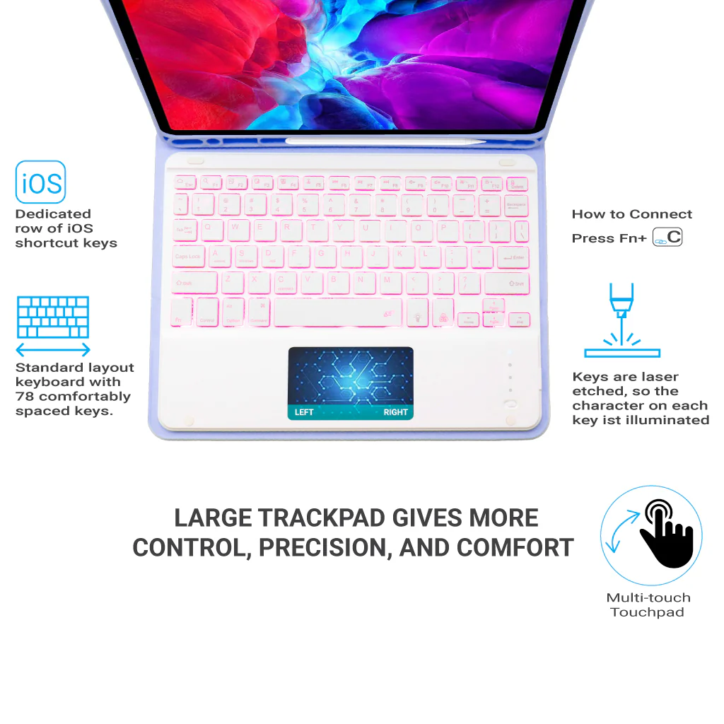 TECPHILE - PS11T Wireless Keyboard Case For iPad - Image 39