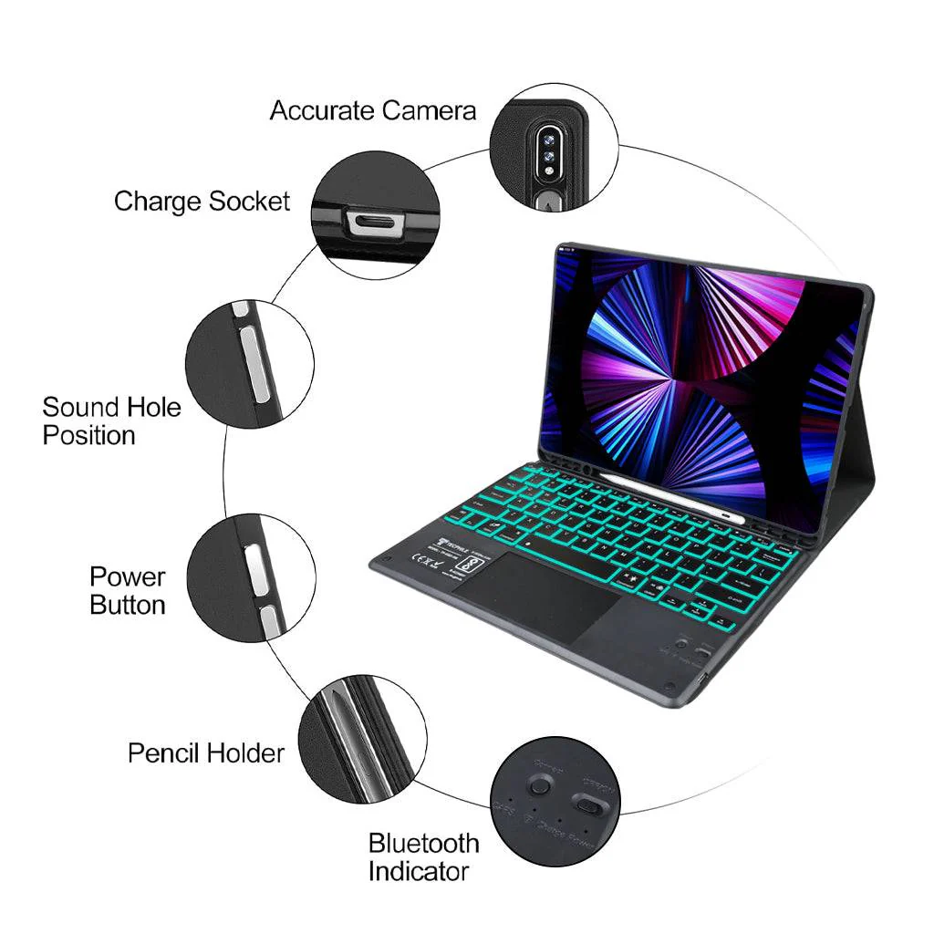 PST-X610 Keyboard Case for Samsung Galaxy Tab S9 Plus 12.4 inch/ S9 FE+ - Image 18