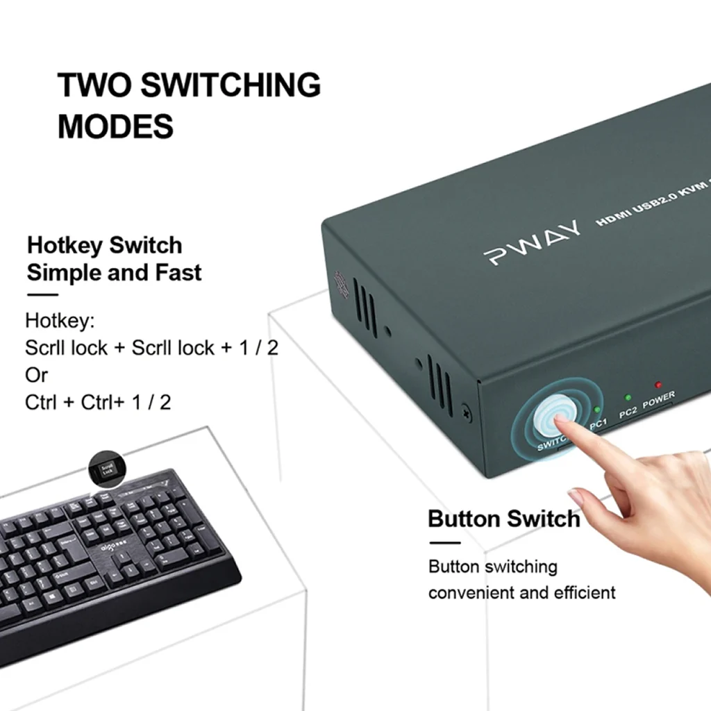 Pway HDMI KVM Switch 2 In 1 Out(Unboxed) - Image 3