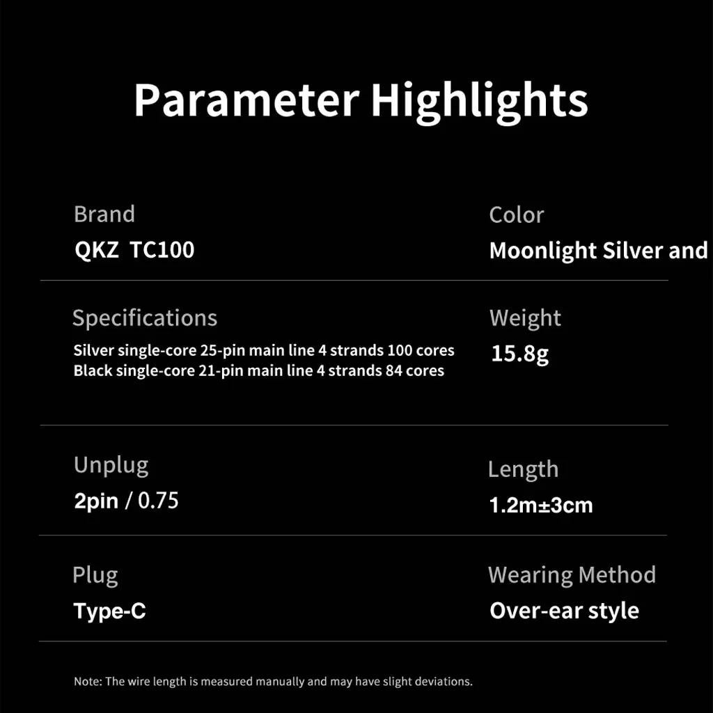 QKZ - TC100 IEM to USB Type-C Audio Cable with Inline HD Microphone - Image 10