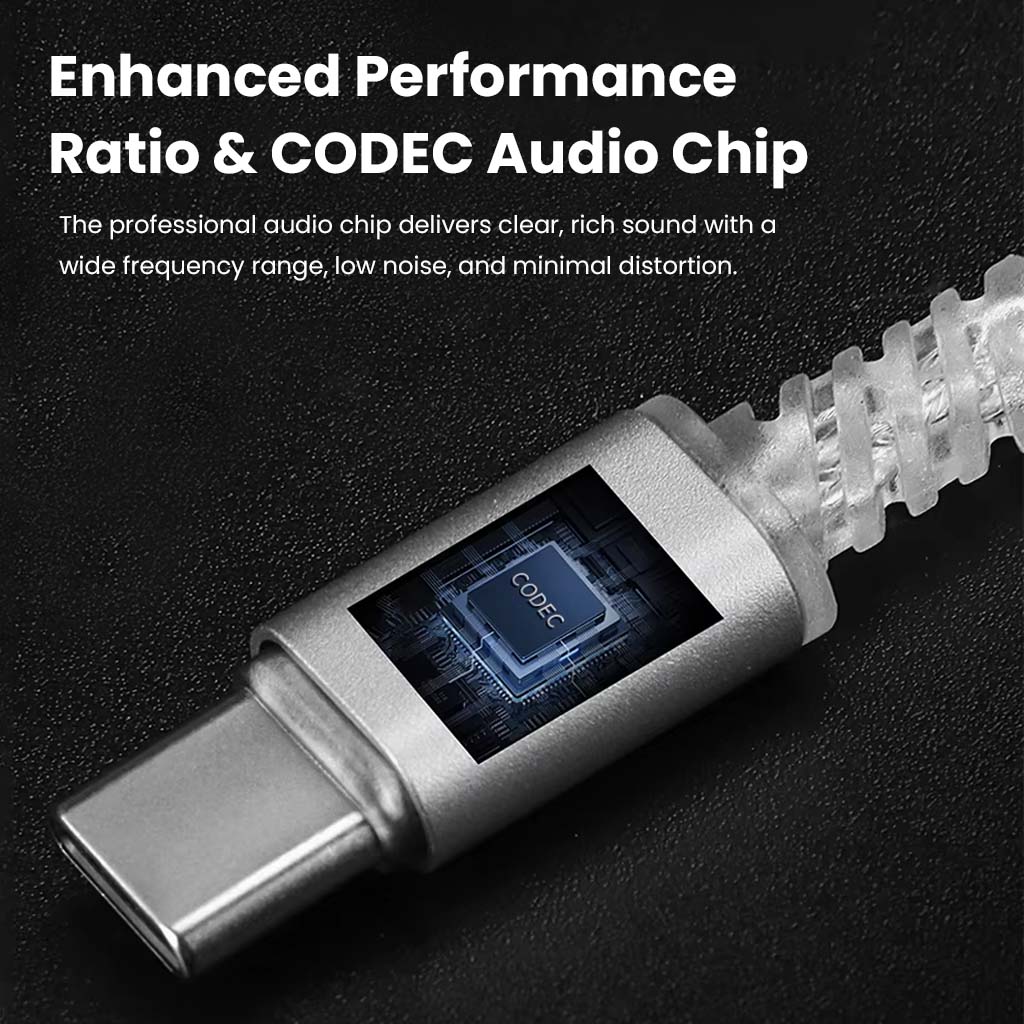 QKZ - TC100 IEM to USB Type-C Audio Cable with Inline HD Microphone - Image 5