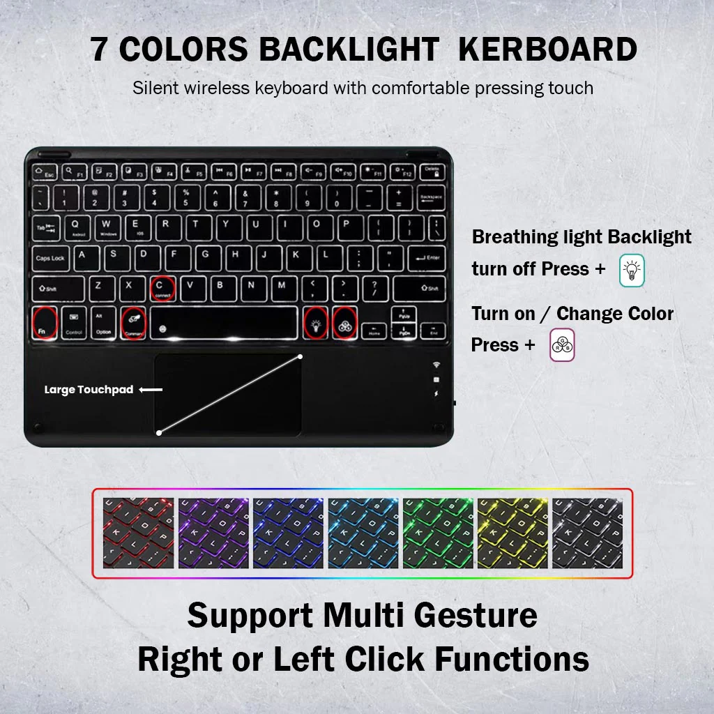 RMSE11 Keyboard Case Cover for Xiaomi Redmi Pad SE 11" (2023) & Pad 2 11" (2025) - Image 3