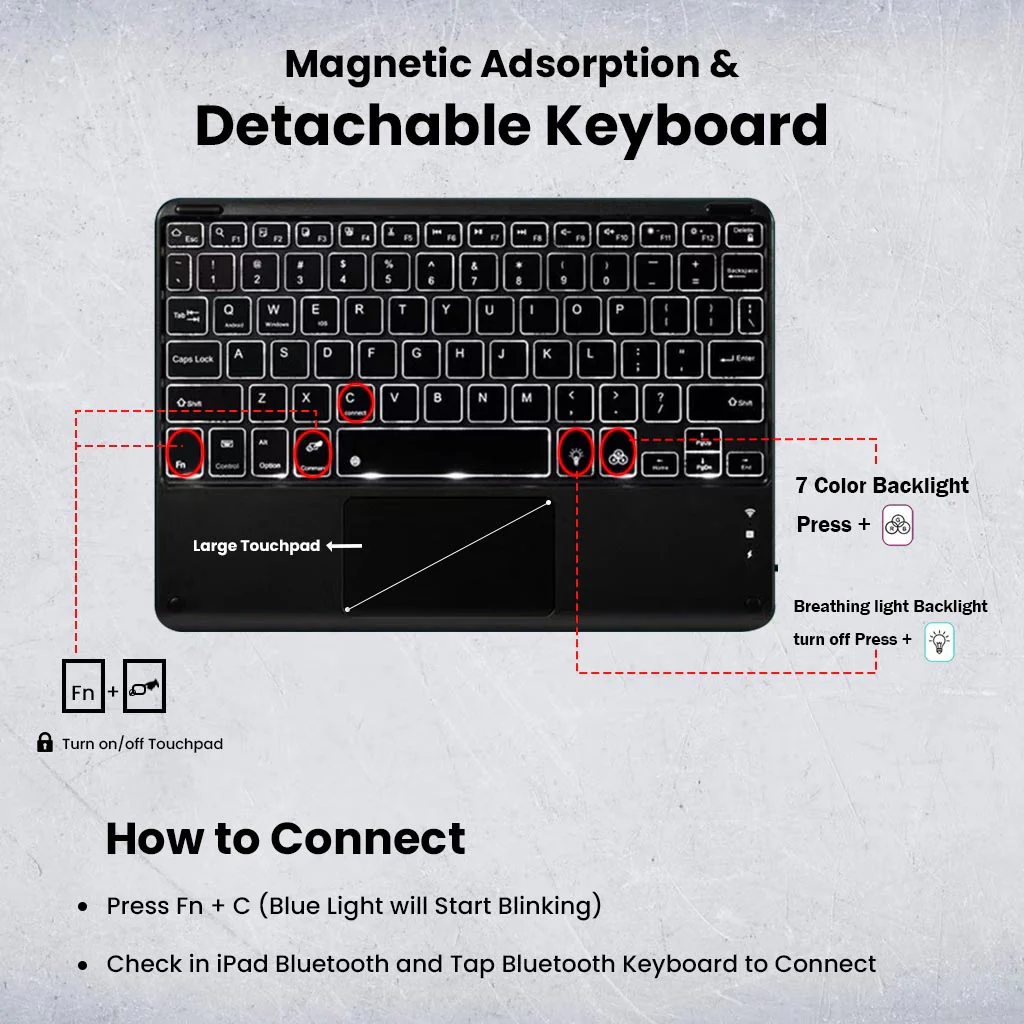 RMSE11 Keyboard Case Cover for Xiaomi Redmi Pad SE 11" (2023) & Pad 2 11" (2025) - Image 5