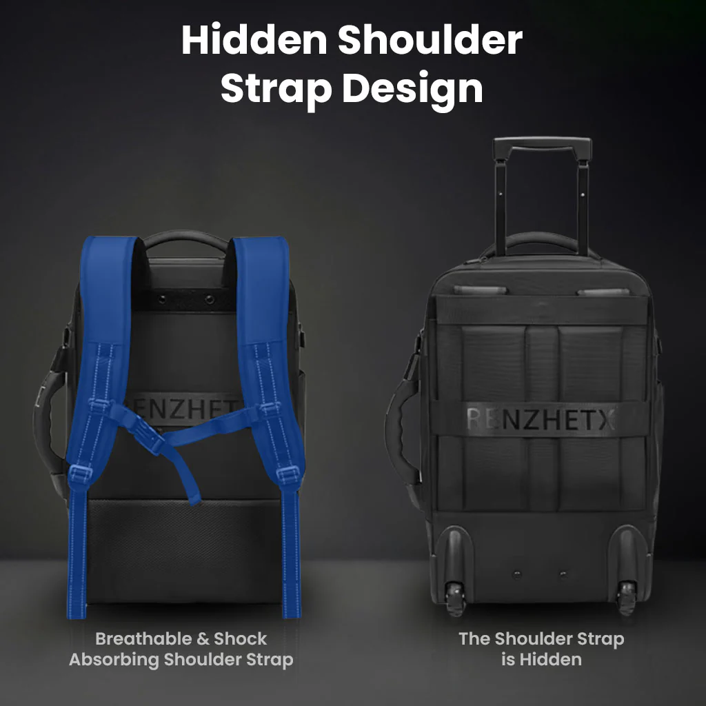 RZTX Smart Trolley Bag with Wheels Airback Vacuum Compression Backpack - Image 13