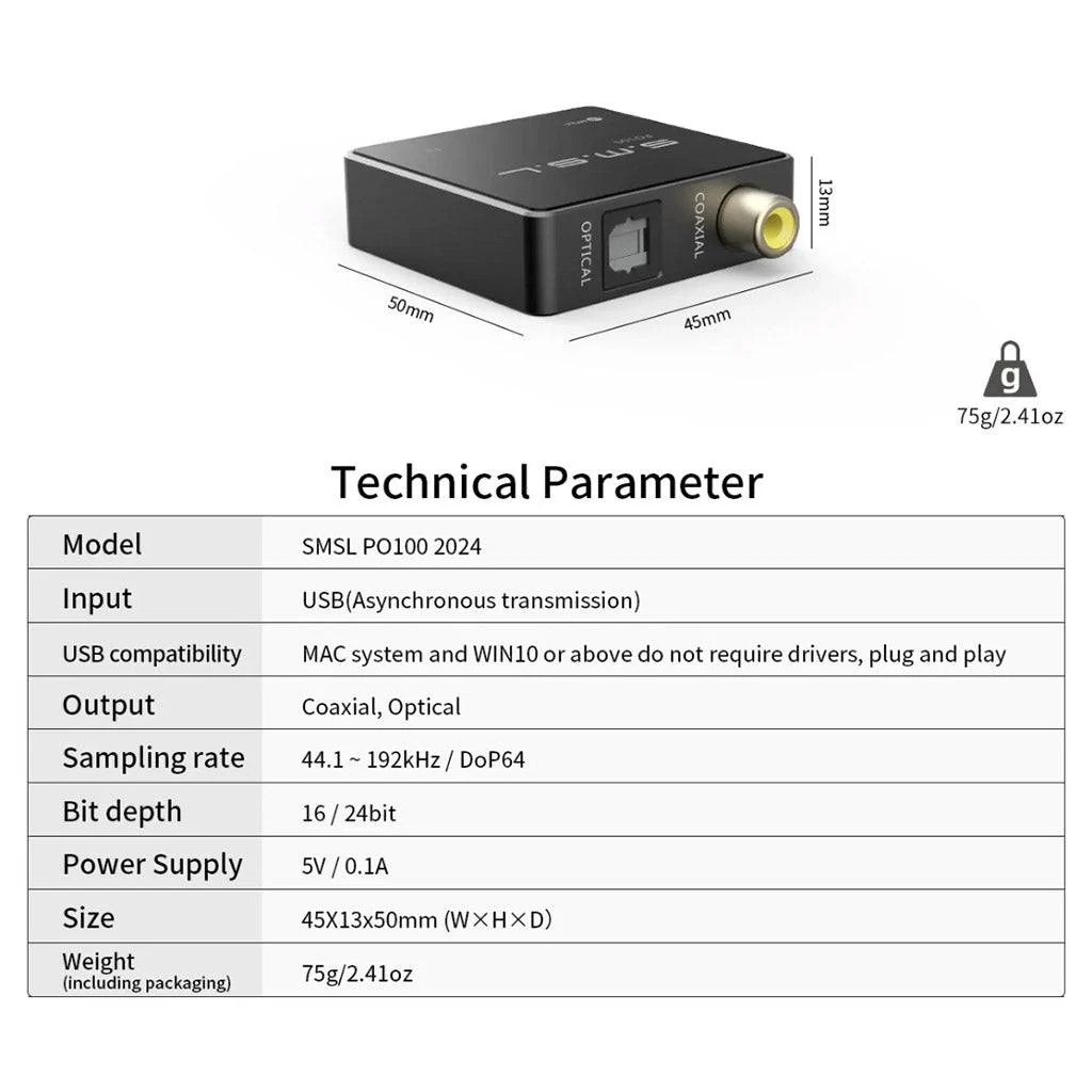 S.M.S.L PO100 2024 Compact USB Digital Audio Interface - Image 15