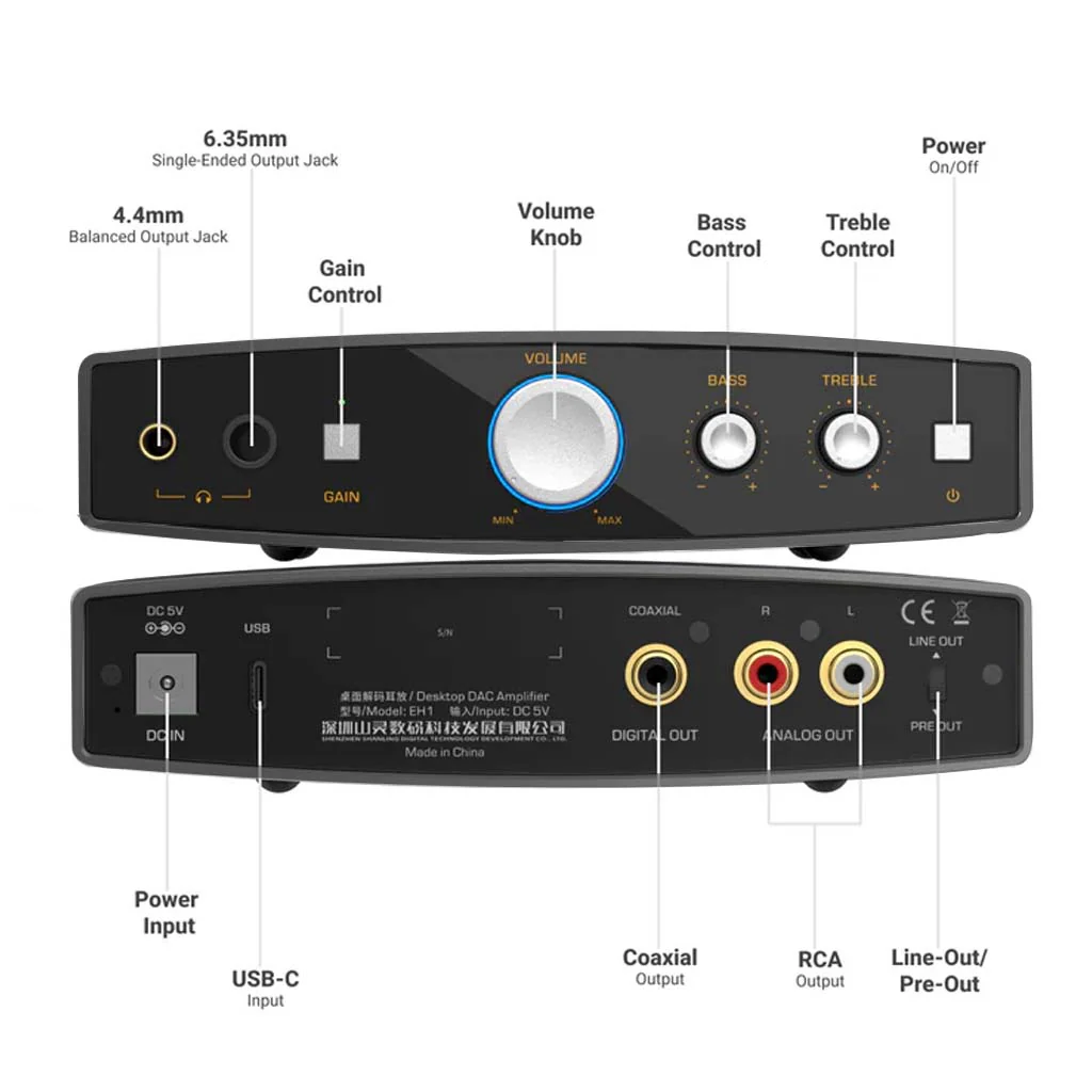 SHANLING - EH1 Desktop DAC and Headphone Amplifier - Image 16