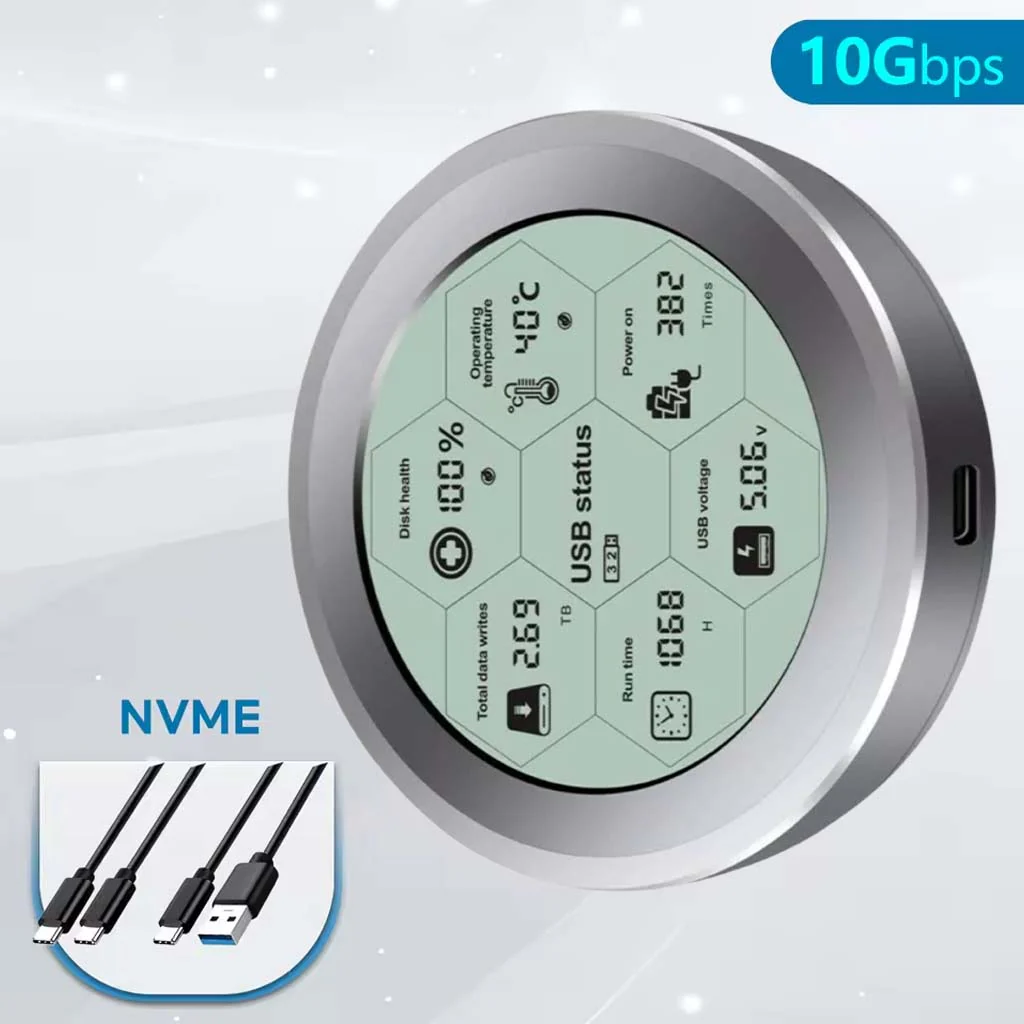 ShuoLe NVMe 256GB SSD Enclosure with Digital SSD Health Tracker - Image 5