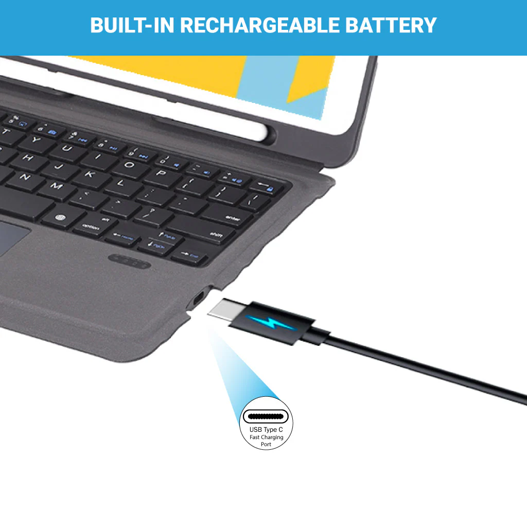 TECPHILE - T206 Wireless Keyboard Case For iPad - Image 2