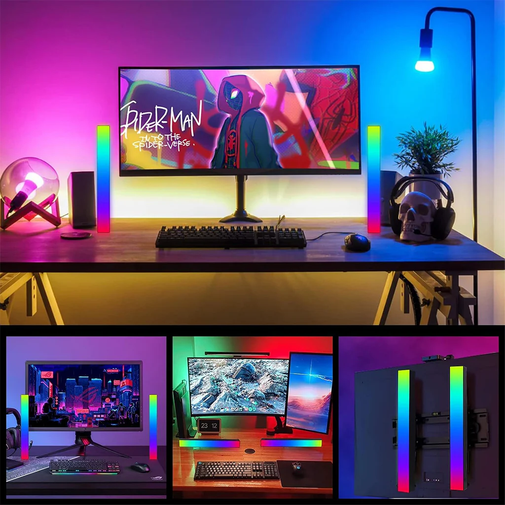 TECPHILE - RGBIC Rhythm Light Bar LED Light with Music Sync (Pair) - Image 6