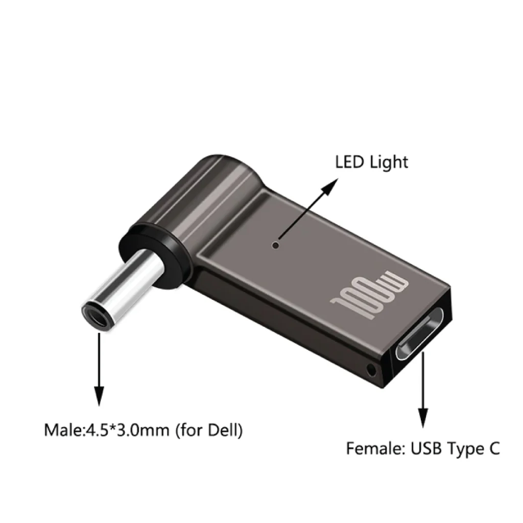 TECPHILE - 100W Female Type-C Laptop Adapter for DELL - Image 2